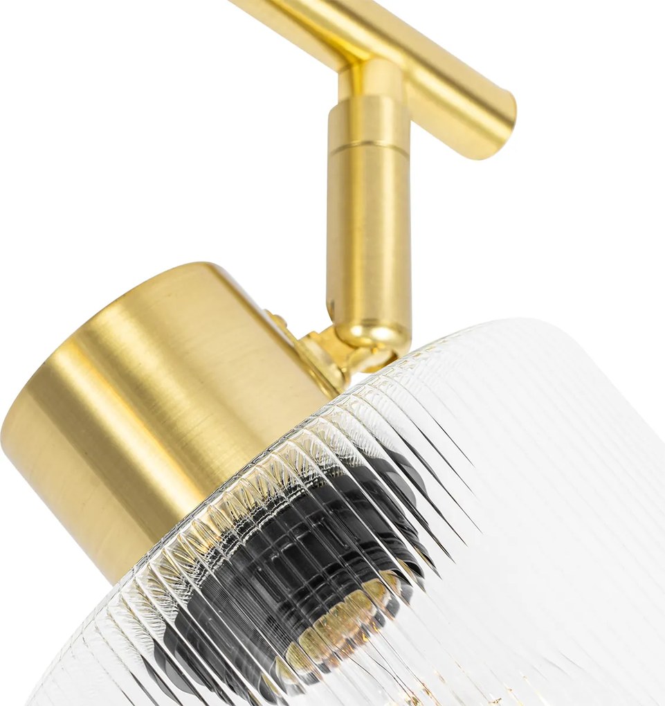 Stropné bodové svetlo zlaté so sklom 2-žiarovkové nastaviteľné - Laura