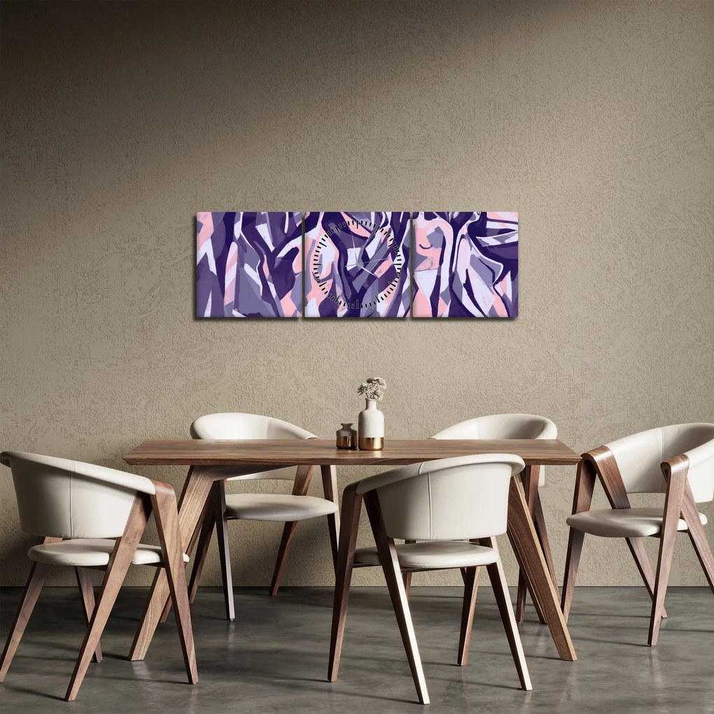 Obraz - Abstraktné ženy (s hodinami) (90x30 cm)