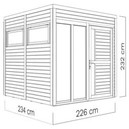 Drevený záhradný domček Bertilo Cubo 2 Office antracit 226x234 cm