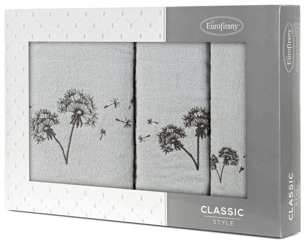 FROTÉ UTERÁK MOLI3 SADA 1KS 30X50 CM, 1KS 50X90 CM, 1KS 70X140 CM STRIEBORNÁ