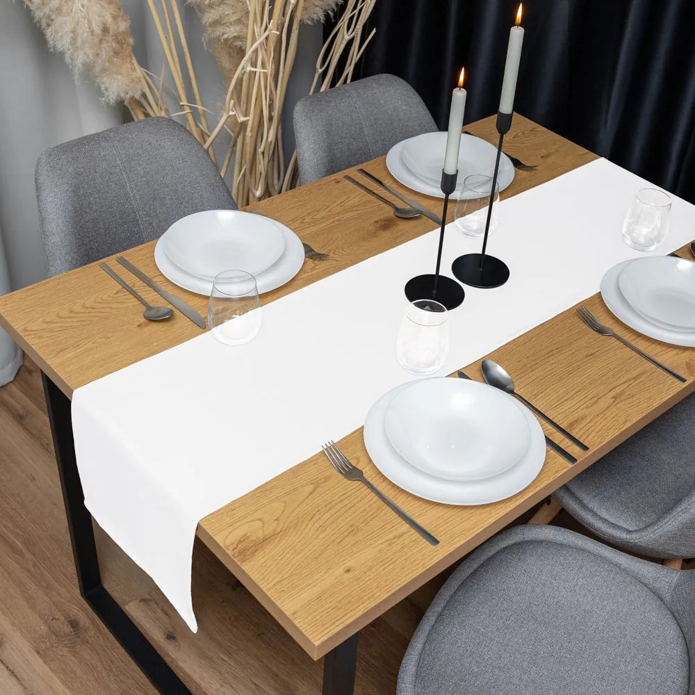 Biante Dekoračný behúň na stôl Rongo RG-031 Studený biely 35x120 cm