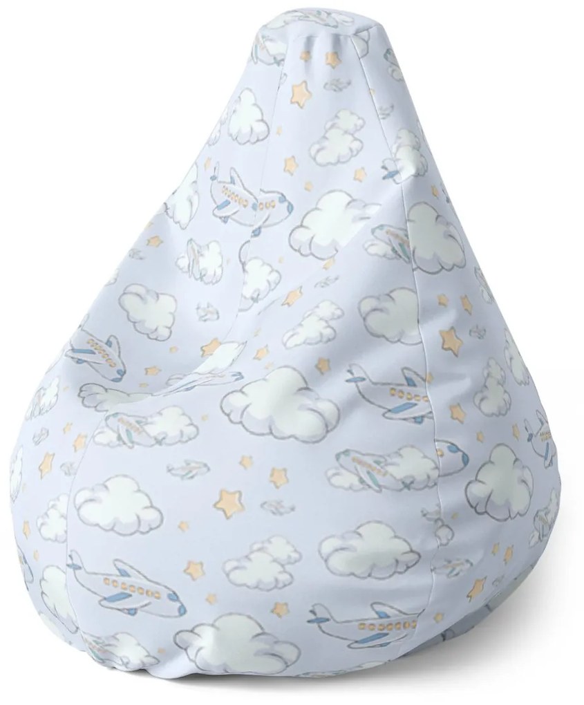 Sablio Sedací vak Pear Lietadlá medzi oblakmi - 140 x 100 x 25 cm