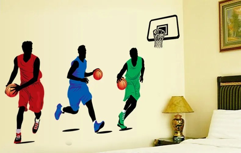 Veselá Stena Samolepka na stenu na stenu Hráči basketbalu