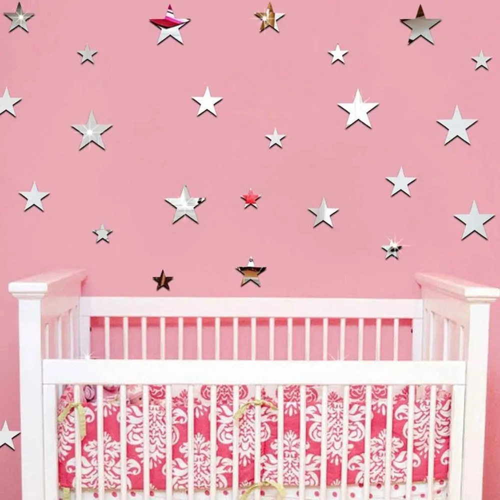 Sada 20 zrkadlových samolepiek Ambiance Stars