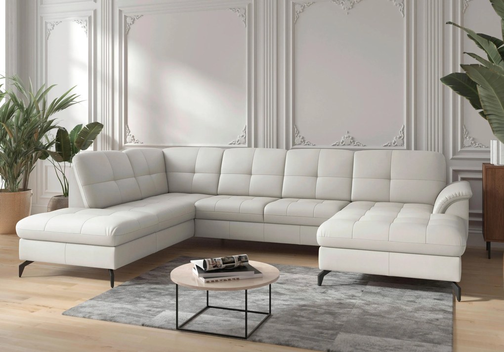 XXXLutz SEDACIA SÚPRAVA, textil, koža, biela Sit & More - Sedačky - 00014401635J
