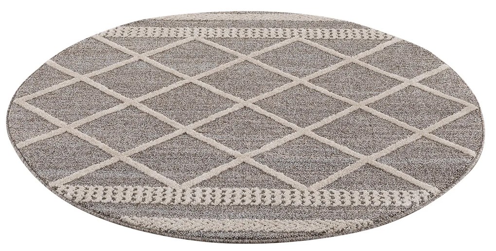 Dekorstudio Moderný okrúhly koberec ART 2645 béžový Priemer koberca: 120cm