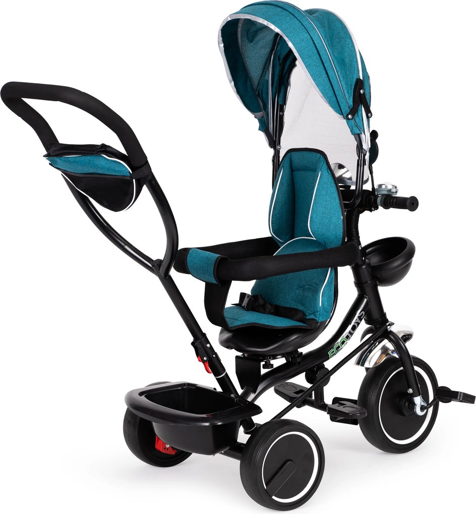 ECOTOYS trojkolka 1-4 r. otočné sedadlo 360°, strieška, rodičovská rukoväť
