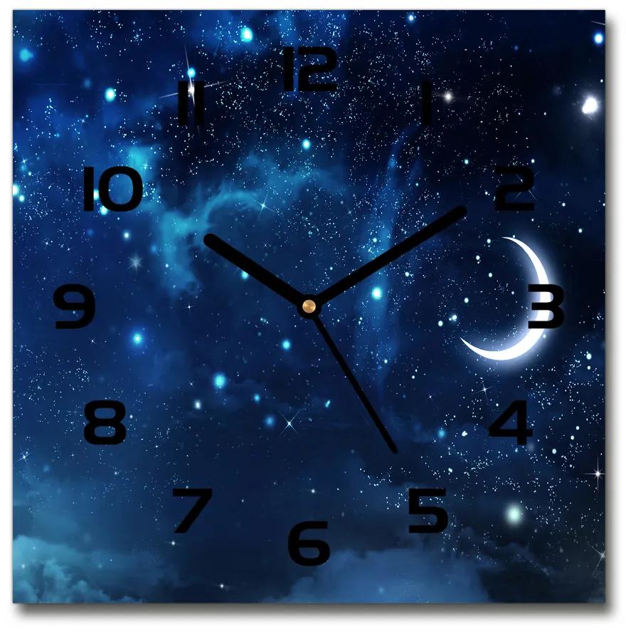 Sklenené hodiny štvorec Hviezdne nebo pl_zsk_30x30_c-f_67422052