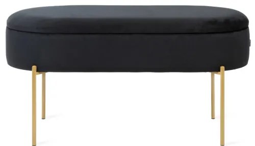 Lavica LAYLA zamatová čierna ALL 828329