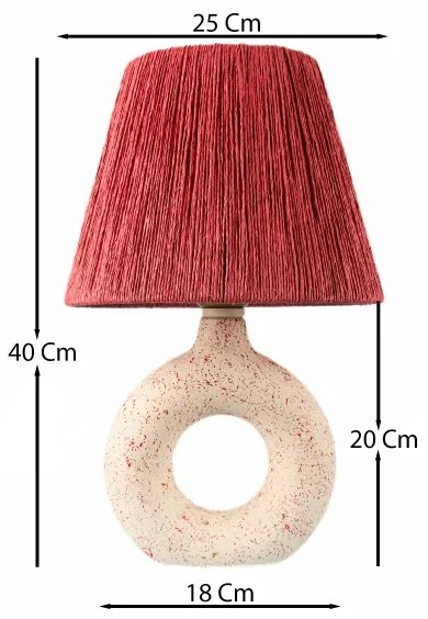 Stolná lampa 1xE27/40W/230V biela/červená