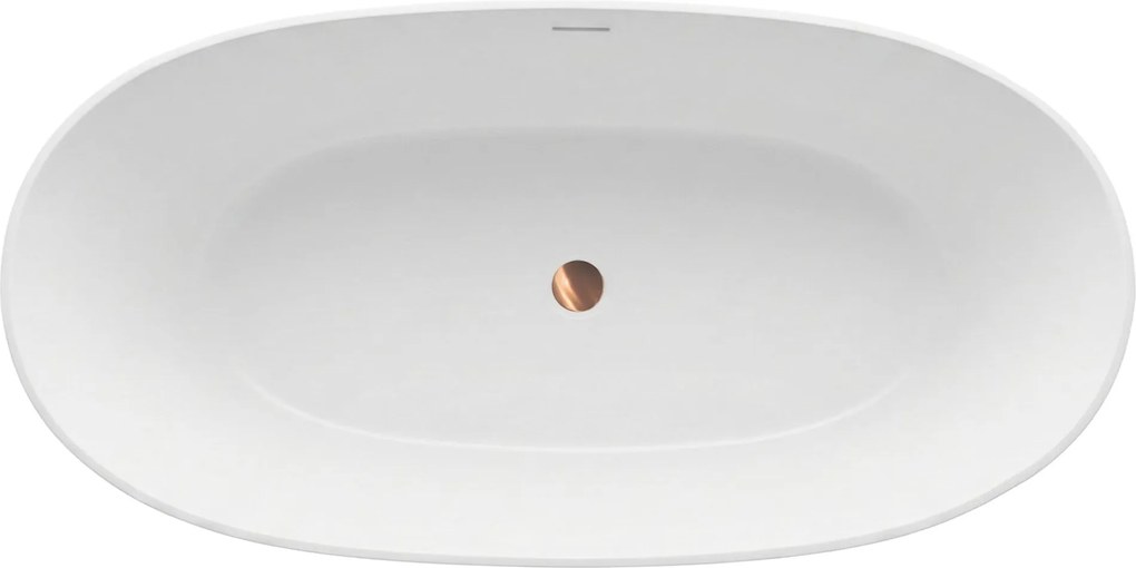 Rea Roma, voľne stojaca vaňa 170x75 cm, biela, čierny click-clack, KPL-W6128