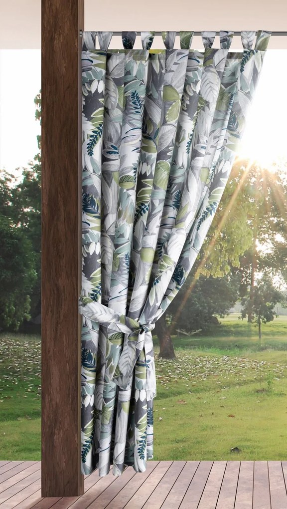 ZÁHRADNÝ VODEODOLNÝ ZÁVES NA PÚTKACH GARDEN 155X240 CM LISTY