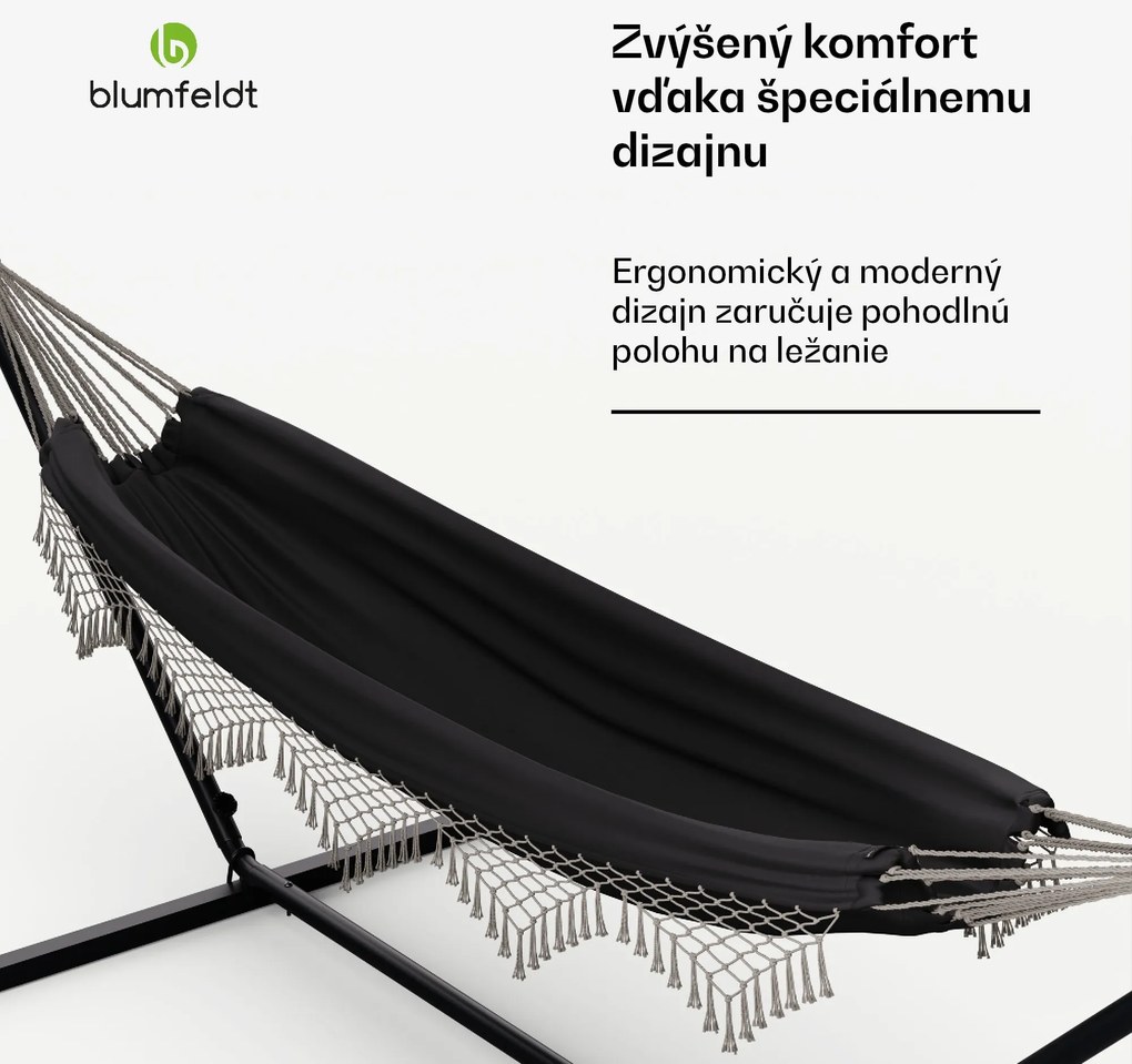 Blumfeldt SwayStation Boho hojdacia sieť, 320 x 116 cm, odolná proti poveternostným vplyvom, odolná proti hrdzi
