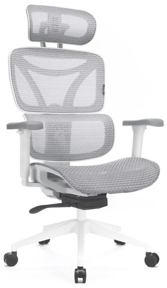 Kancelárska ergonomická stolička LEVANO šedá/biela/čierna