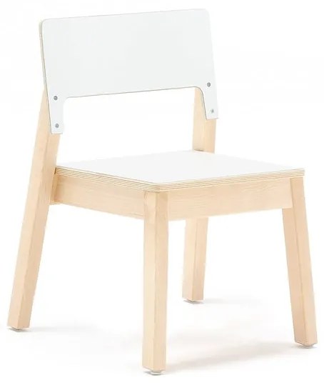 Detská stolička LOVE, V 350 mm, breza, laminát - biela