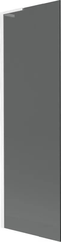 Mexen Next L, 1-krídlová vaňová zástena 60 x 150 cm, 6mm šedé sklo, biely profil, 895-060-000-03-40-20