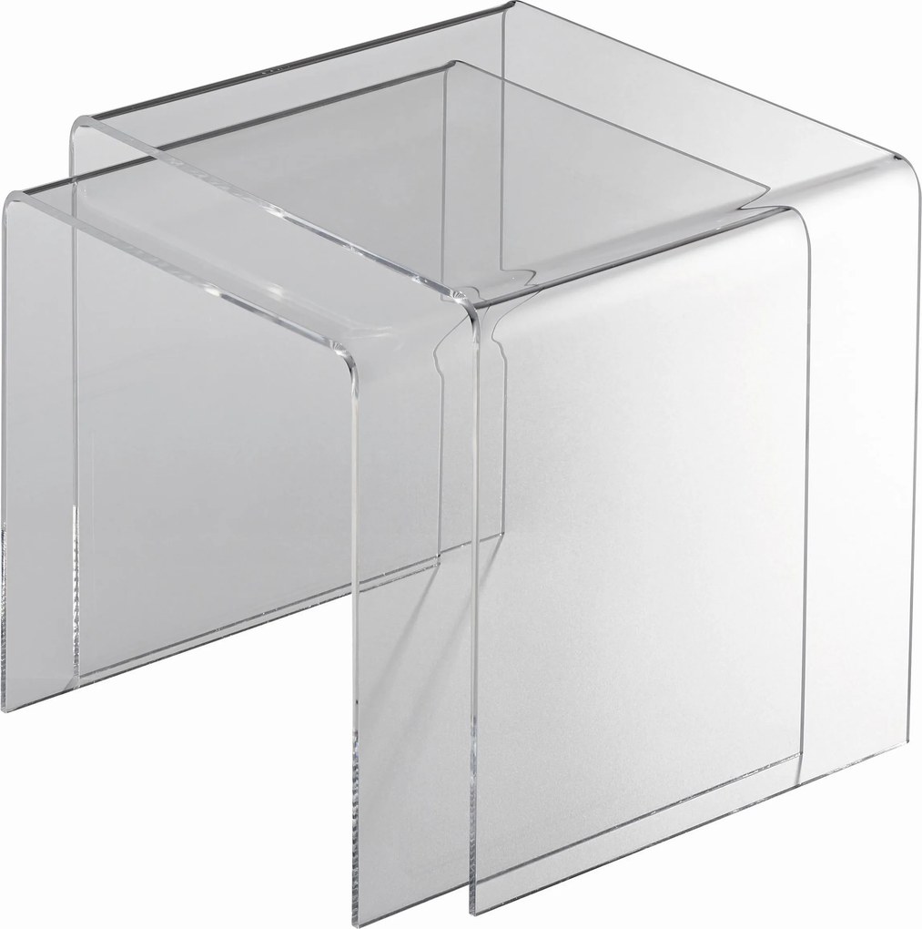 XXXLutz SADA ZASÚVACÍCH STOLÍKOV, číra, plast, 40/33/36/33/33 cm - Online Only obývacie izby - 000476000301