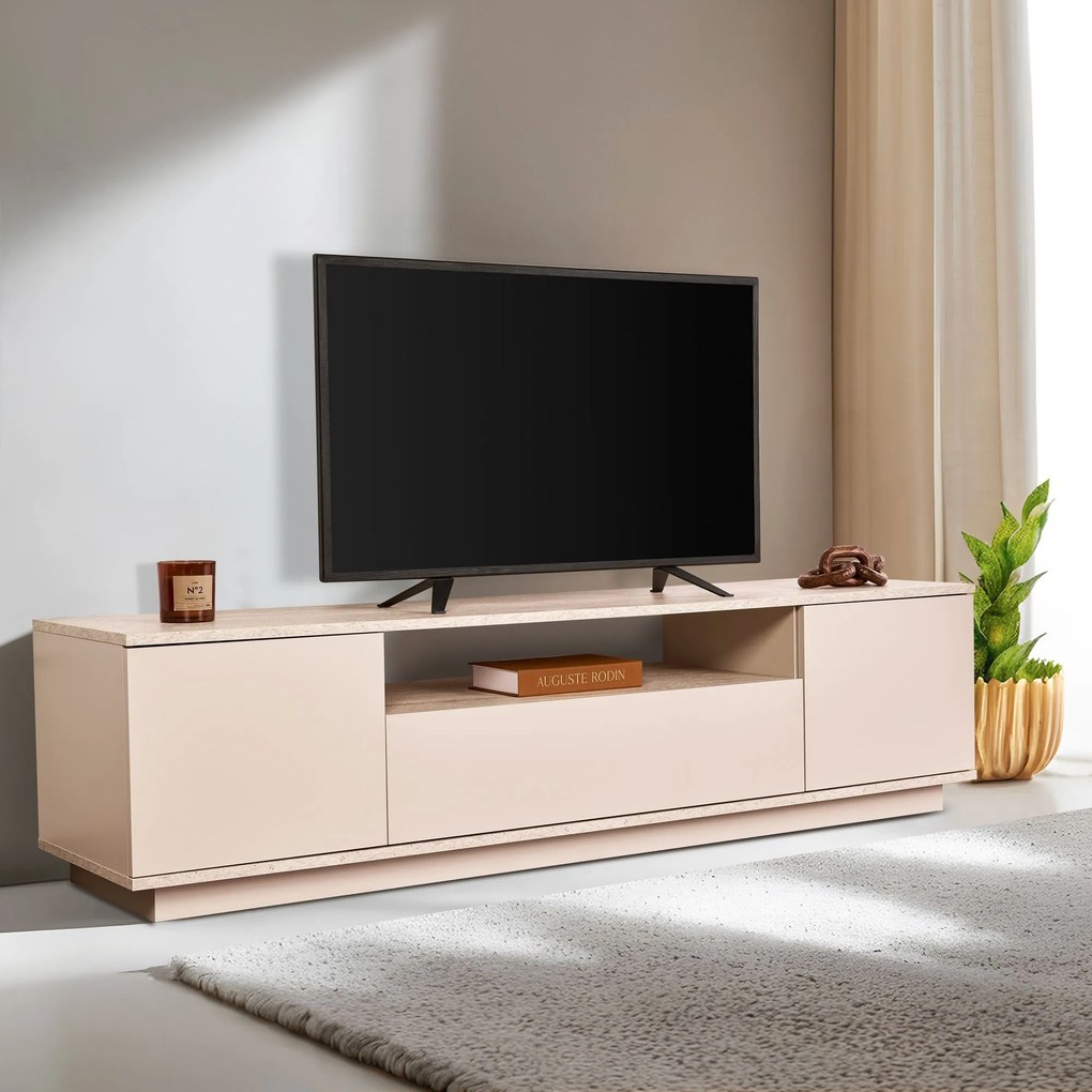 TV skrinka Verat (norková + travertín). Akcia -18%. Vlastná spoľahlivá doprava až k Vám domov. 1144773