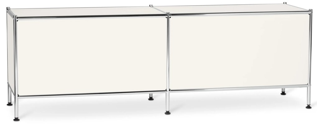 Kovová nízka skrinka »CN3« s výklopnými priehradkami, biela