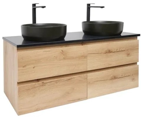 Kúpeľňová skrinka s granitovou doskou a umývadlom SAT B-Way 119x50x45 cm BWAY2120OAKZUBB