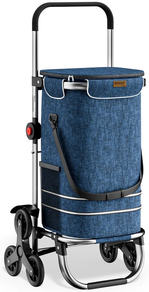Monzana Nákupná taška na kolieskach do schodov COMFORT,50l, modrá