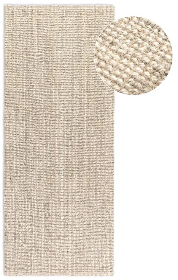 Krémovobiely jutový behúň 80x200 cm Bouclé – Hanse Home
