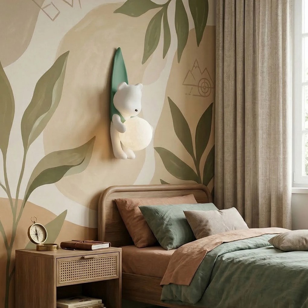 Toolight G169-1W, detské nástenné svietidlo macko v tričku, 1xG9, G169-1W BLUE, OSW-07809