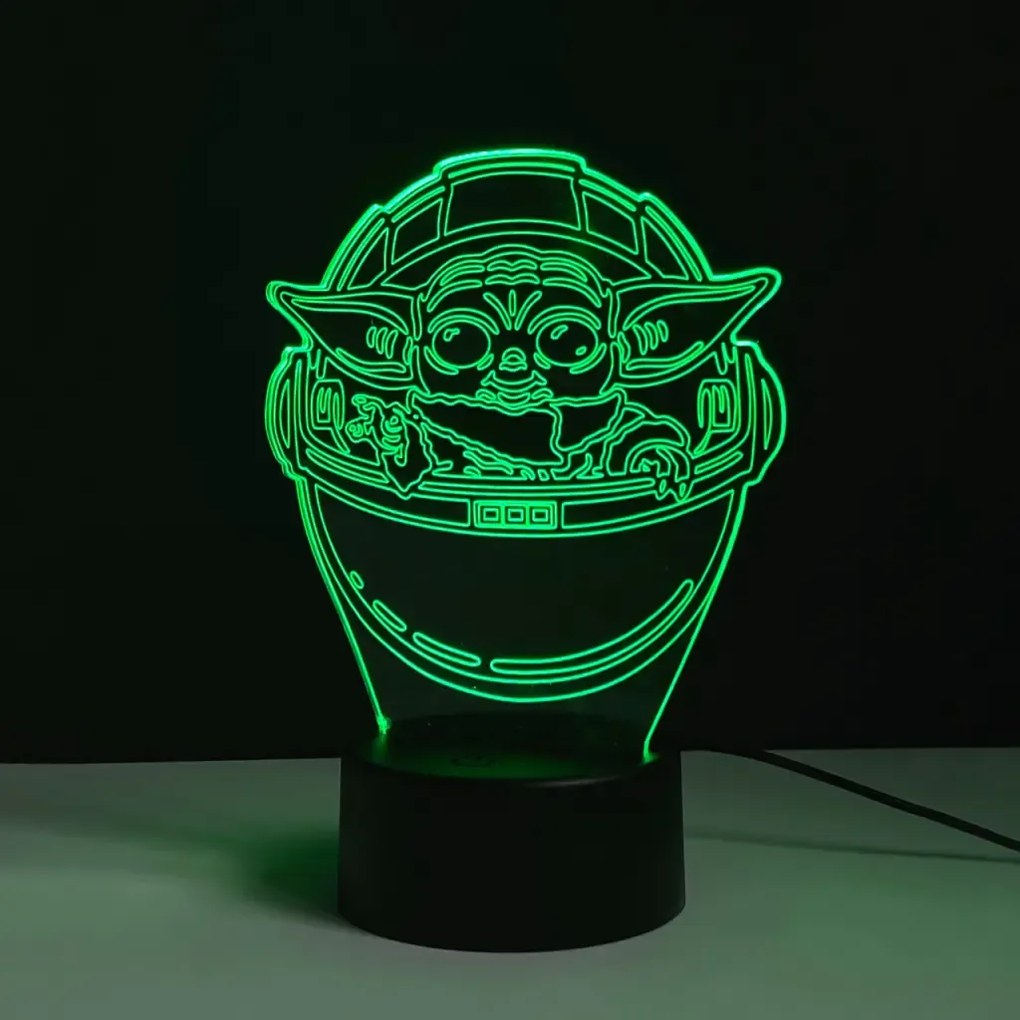 3Dmix 3DL-SL048 – 3D LED nočná lampa - Baby Yoda (Star Wars – Mandalorian) (Solar)
