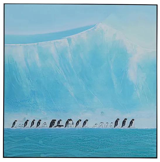 Walking Penguins obraz modrý 140x140 cm