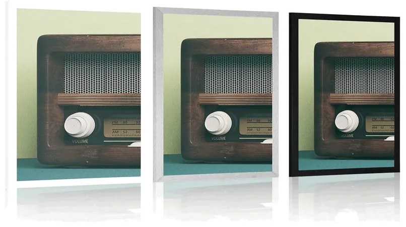 Plagát retro rádio - 40x60 silver