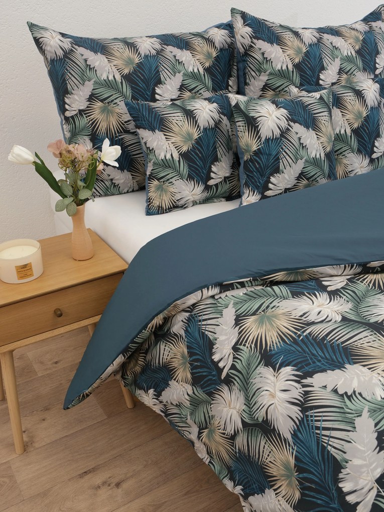 Francúzske bavlnené obliečky Renforcé – Taisa zelená/modrá