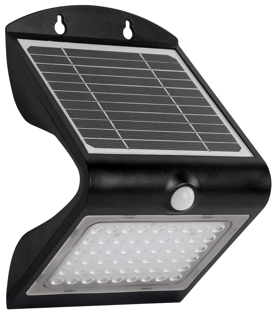 Ecolamp Exteriérové solárne nástenné LED svietidlo Butterfly, 1x LED 3,2w, čierna, pohybový senzor