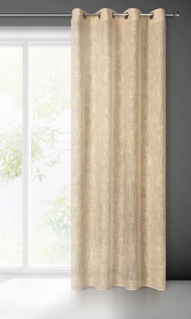 EUROFIRANY záves v ekologickom štýle 140 cm x 270 cm prírodná 100% polyester Rozmer varianty: 140 cm x 250 cm, Farba varianty: Béžová