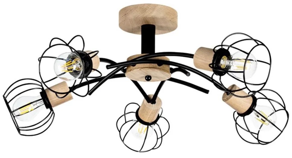 Spot-Light 8224574 - Prisadený luster VIVIANE 5xE27/60W/230V dub