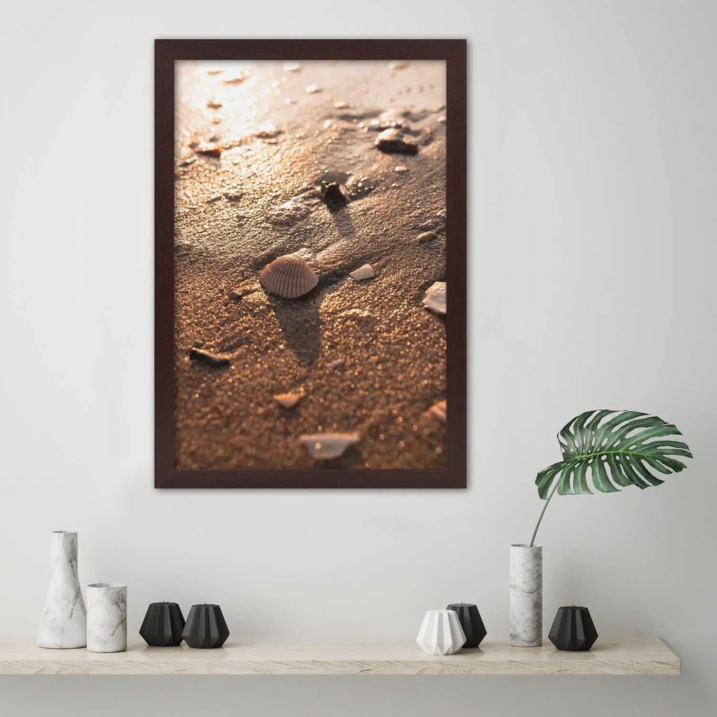 Gario Plagát Kamene a mušle na pláži Farba rámu: Bez rámu, Rozmery: 40 x 60 cm
