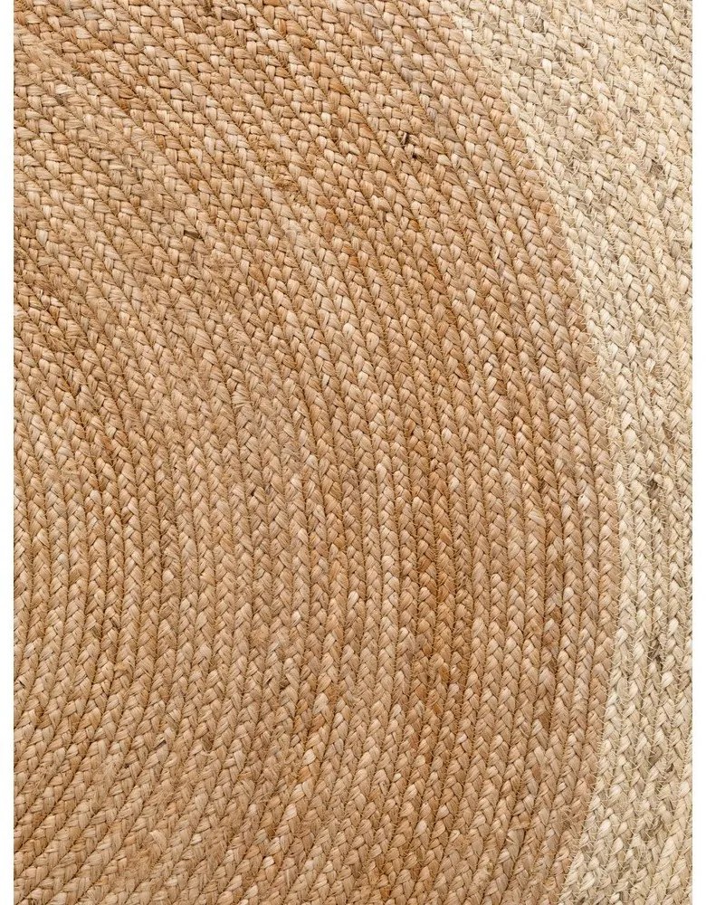 Obojstranný/ručne tkaný jutový okrúhly koberec v prírodnej farbe ø 240 cm Jutta Gold – Hanse Home