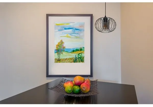 Luster na lanku CORRINI 1xE27/60W/230V pr. 25 cm čierna/šedá