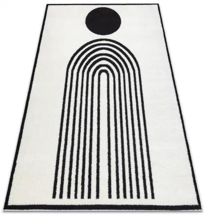Moderný koberec MODE 8597 geometrická krémová / čierna Veľkosť: 180x270 cm