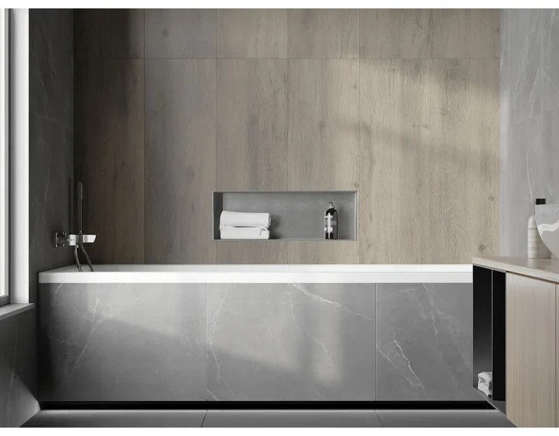 Mexen X-Wall-NR, polička na zapustenie pod obklad bez goliera 60 x 20 cm, oceľová, 1911602010