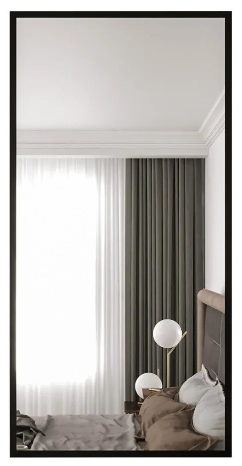Obdĺžnikové zrkadlo Narulto 60x140, Farby: čierna