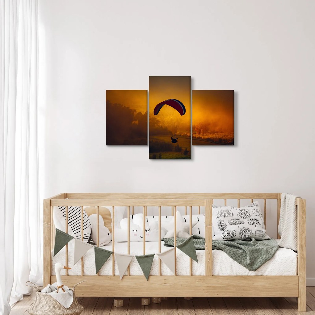 Obraz parašutistu v západe slnka (90x60 cm)