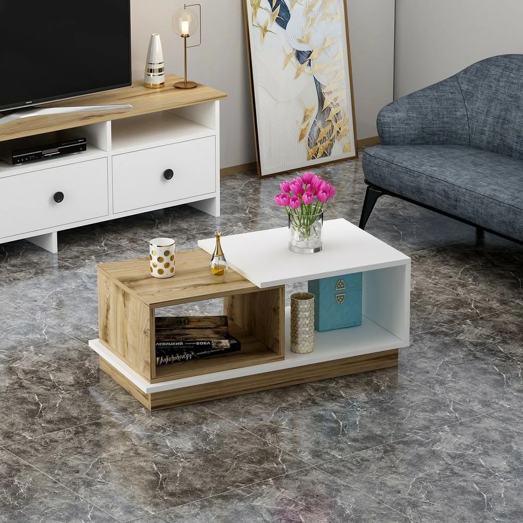 Konferenčný stolík Viana White and Oak