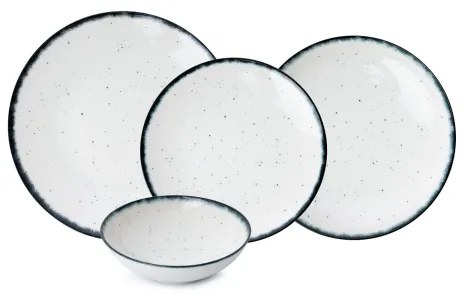 Jedálenská súprava 24 ks biela/čierna/porcelán