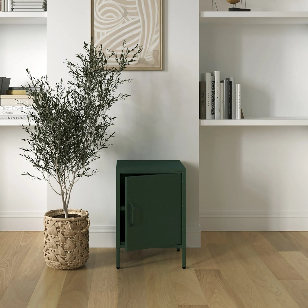 Nočný stolík MIA, 424 x 595 x 400 mm, Modern: fľaškovo zelená farba