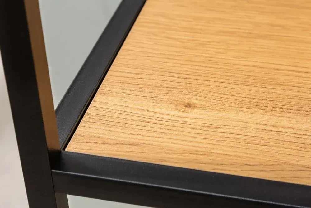 Invicta Interior - Priemyselná knižnica SLIM LINE 185x135 cm, divoký dub, čierna