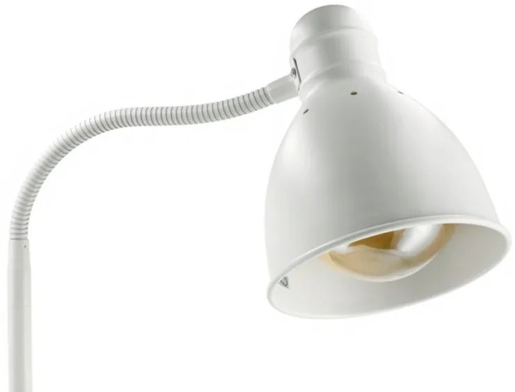 E27 140 cm nastaviteľná biela podlahová lampa na nočný stolík