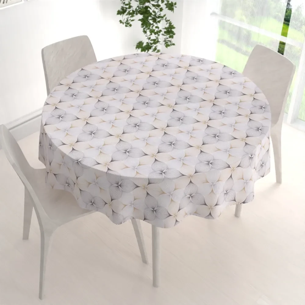Biante Dekoračný okrúhly obrus PML-031 Designové geometrické obrazce na bielom Ø 110 cm