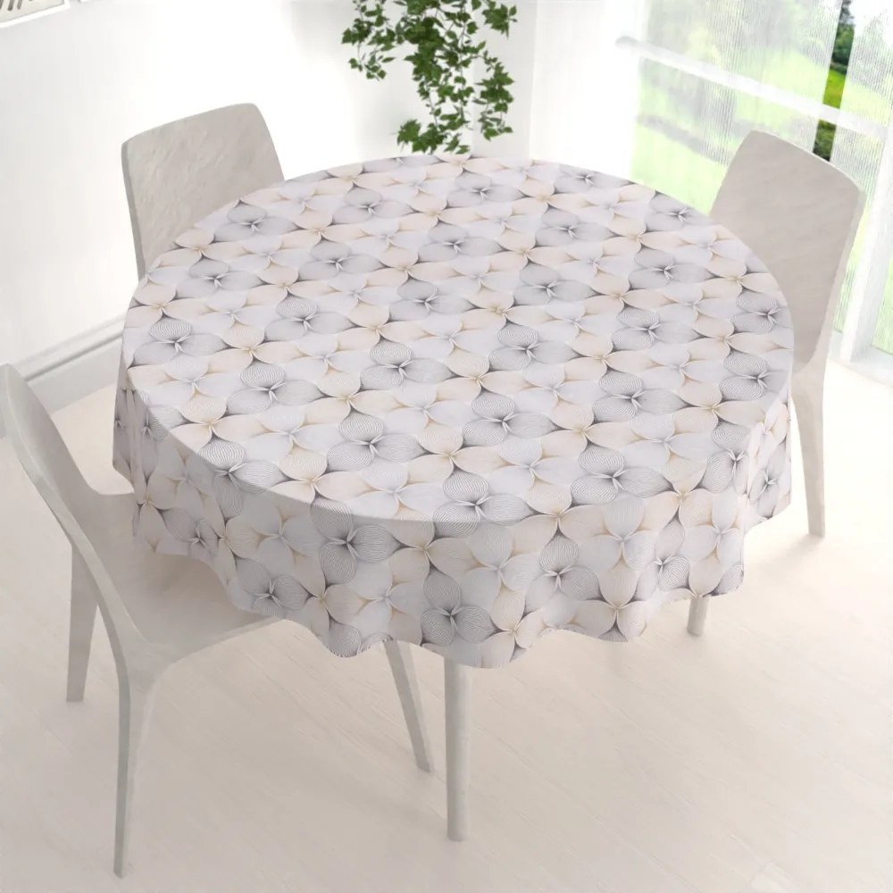 Biante Dekoračný okrúhly obrus PML-031 Designové geometrické obrazce na bielom Ø 50 cm
