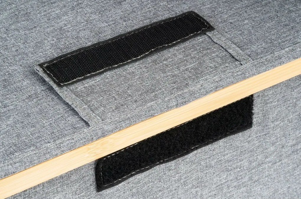 Úložný box G21 24 x 30 x 15 cm, bambusový s vekom, sivý