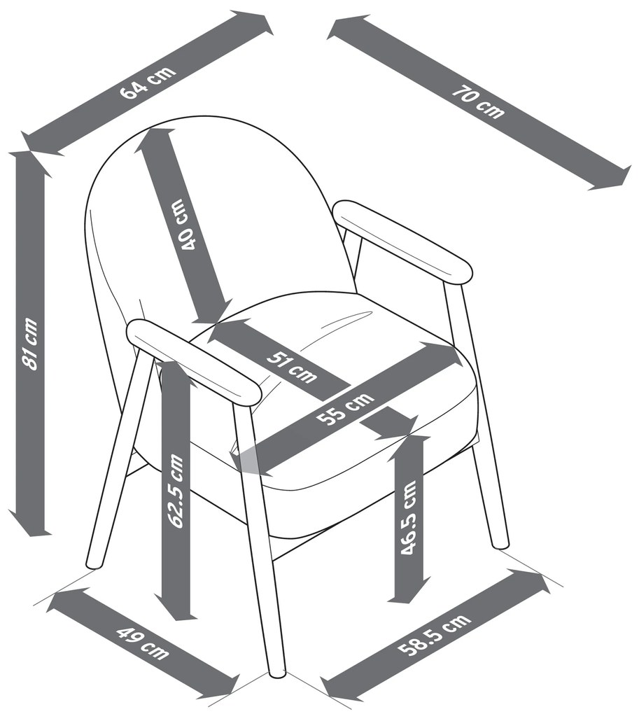Kreslo s opierkou rúk a podstavcom z dreva